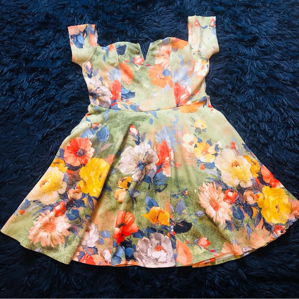 CNWOT Auditions Floral Print fit and flare skater Dress. Size L